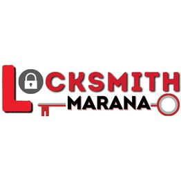 Locksmith Marana logo with a key and padlock design.