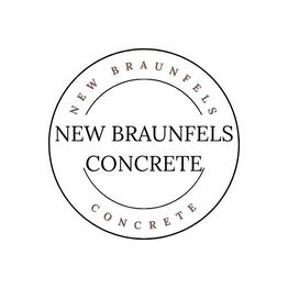 "Logo with text 'New Braunfels Concrete' inside a circular border."