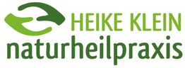 Logo von Heike Klein Naturheilpraxis mit grünem Symbol und grünem Text.