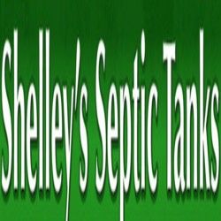 Text reading "Shelley's Septic Tanks" on a green background.