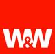 Rotes Logo mit weißen Buchstaben "W&W".