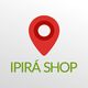 Logo da Ipirá Shop com um ícone de mapa vermelho e texto verde. Fundo branco.