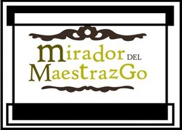 Logo del Mirador del Maestrazgo con texto en marrón y verde.