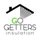 Logo with a roof and spray design, text "GO GETTERS insulation" below.