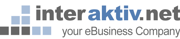 Logo von "interaktiv.net" mit dem Slogan "your eBusiness Company".