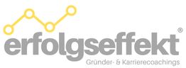 Logo mit dem Schriftzug "erfolgseffekt" und gelber Grafik; darunter "Gründer- & Karrierecoachings".