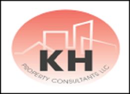 Red logo with "KH Property Consultants LLC" and building outlines in the background.