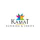 Logo of Kamat Catering & Sweets with a colorful geometric star design above the text.