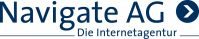 Logo der Navigate AG mit dem Slogan "Die Internetagentur", blauer Text mit Pfeil-Symbol.