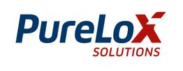 Logo mit dem Text "PureLoX SOLUTIONS" in Blau und Rot.