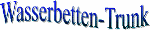 Textlogo "Wasserbetten-Trunk" in blauer, verspielter Schrift auf weißem Hintergrund.