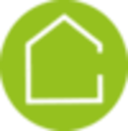 Ein großer grüner Kreis auf weißem Hintergrund.