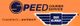 Logo von Speed Courier Service und Der Kurier auf orangefarbenem Hintergrund.