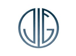 Kreislogo mit den stilisierten Buchstaben "JJG" in Blau.