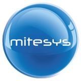 Logo di Mitesys: sfera blu lucida con testo bianco al centro.