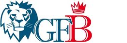 Logo con una testa di leone blu affiancata dalle lettere "GFB" e una corona rossa sopra la "B".