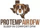 Dog over Texas shape, "Protemp Air DFW", tagline: "Sleep in Comfort DFW".