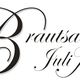 Logo: "Brautsalon Juli Anna", elegant in Schwarz-Weiß mit Braut-Illustration.