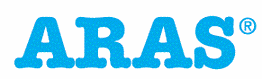 Blaues "ARAS®"-Logo auf weißem Hintergrund.