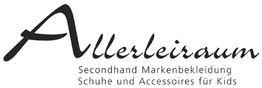 Schriftzug "Allerleiraum": Secondhand Markenbekleidung, Schuhe und Accessoires für Kinder.