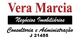 Texto em vermelho: "Vera Marcia", com texto em branco abaixo: "Negócios Imobiliários".