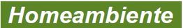 Grüner Hintergrund mit dem weißen Schriftzug "Homeambiente".