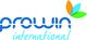 Logo mit blauem Text "proWIN international" und buntem Blatt-Design rechts oben.