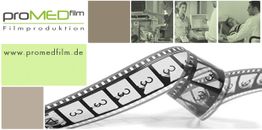 Filmrolle, Arztgespräch und Logo von proMED Filmproduktion mit Website-Adresse: www.promedfilm.de