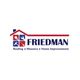 Logo of Friedman with icons and text: Roofing, Masonry, Home Improvements.