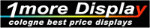 Logo von "1more Display" mit Regenbogenstreifen und dem Text "Cologne Best Price Displays".