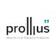 Logo: "prollius - Praxis für Sprachtherapie" mit Anführungszeichen als Design-Element.