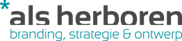 Logo met tekst: "*als herboren branding, strategie & ontwerp".