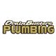 "DrainBusters Plumbing logo with bold gold and black text on a white background."