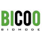 Logo mit grünem "BICOO" und darunter kleinem schwarzen "BIOMODE" auf weißem Hintergrund.
