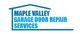 Logo: Maple Valley Garage Door Repair Services with a house outline in blue.