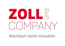 Logo mit rotem Text „ZOLL und COMPANY“, darunter „Wachstum durch Innovation“ in Grau.
