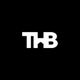 Bold white letters "THB" on a solid black background.