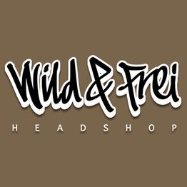 Text: "Wild & Frei Headshop" vor braunem Hintergrund.