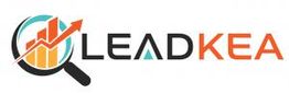 Logo with "LEADKEA" and a magnifying glass highlighting an upward graph.