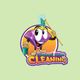 Cartoon diamond with a mop and bucket, logo for "Diamond Shine Cleaning" on a green background.