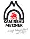 Logo von Kaminbau Metzner mit Feuer-Symbol, Text: "...bringt Behaglichkeit seit 1967!".