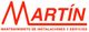 Logo rojo de "Martín", con texto: Mantenimiento de Instalaciones y Edificios.