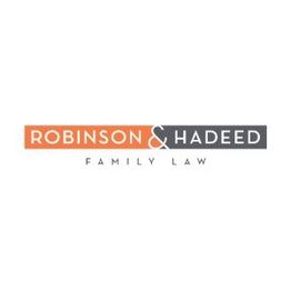 "Robinson & Hadeed Family Law logo with orange and gray color scheme."