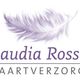 Logo met paarse veer en tekst: "Claudia Rossen Uitvaartverzorging".