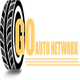 Logo with a tire and text "GO Auto Network" in yellow.