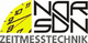 Logo mit gelber Uhr und Text "NORSDN Zeitmesstechnik".