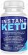 Instant Keto supplement bottle with label detailing benefits and 800 mg dosage.