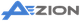 Blue and gray "Azion" logo on a transparent background.