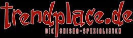 Logo von "trendplace.de", roter Text auf schwarzem Hintergrund, "Die Shisha-Spezialisten".