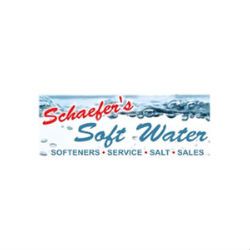 Logo of Schaefer's Soft Water with words: Softeners, Service, Salt, Sales.